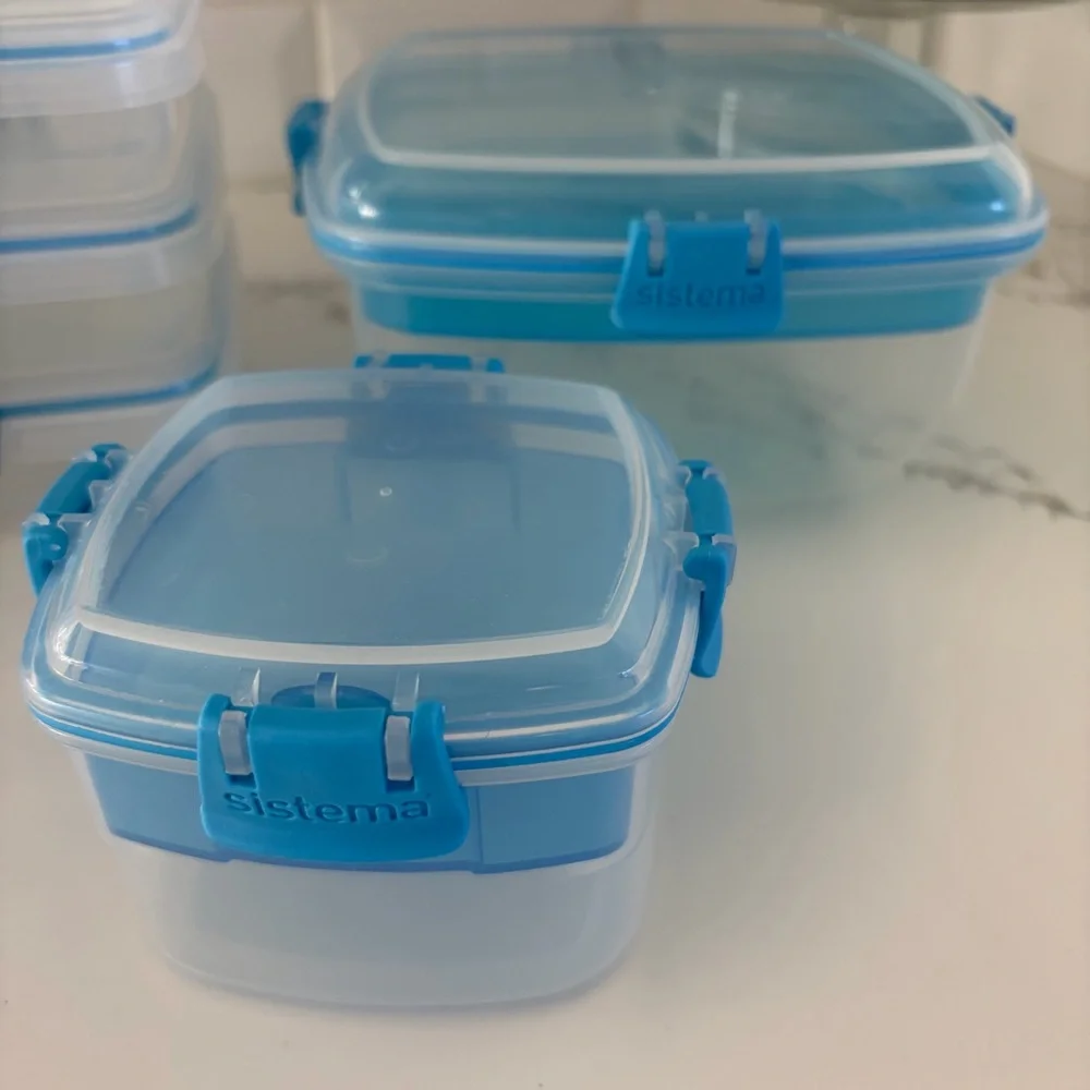 Sistema Blue Avocado Meal Prep Storage Travel Containers Food Kitchen Lot
